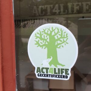 Deur/raamsticker ACT4life keurmerk